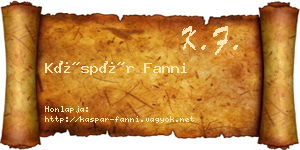 Káspár Fanni névjegykártya